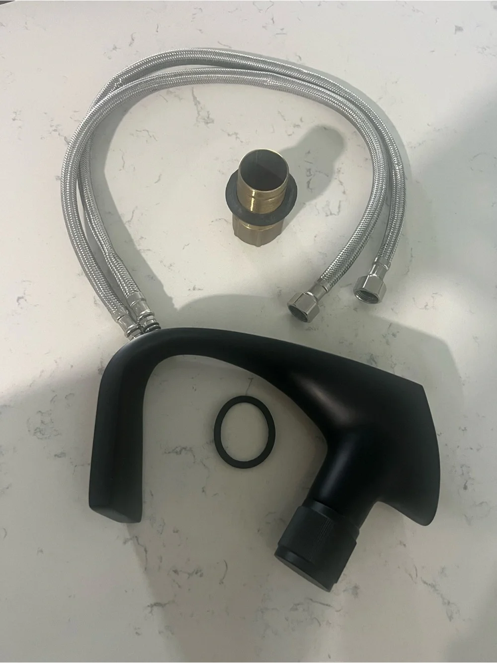 Matte Black Waterfall Bathroom Faucet – Single-Handle Modern Vanity Mixer